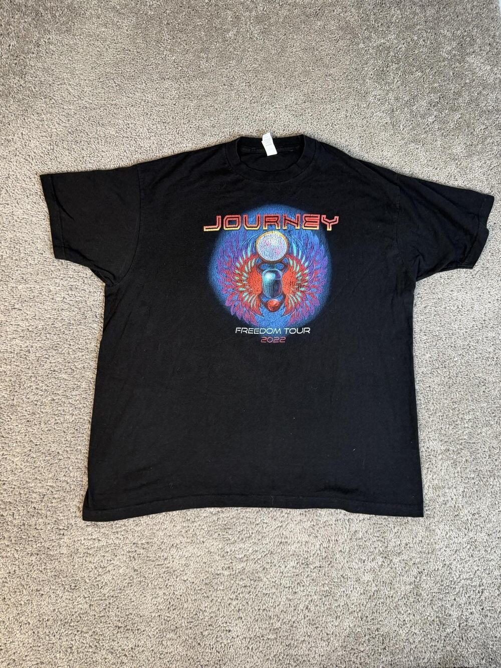 Journey Shirt Mens XL Black Freedom Tour 2022 Concert Graphic Crew Neck